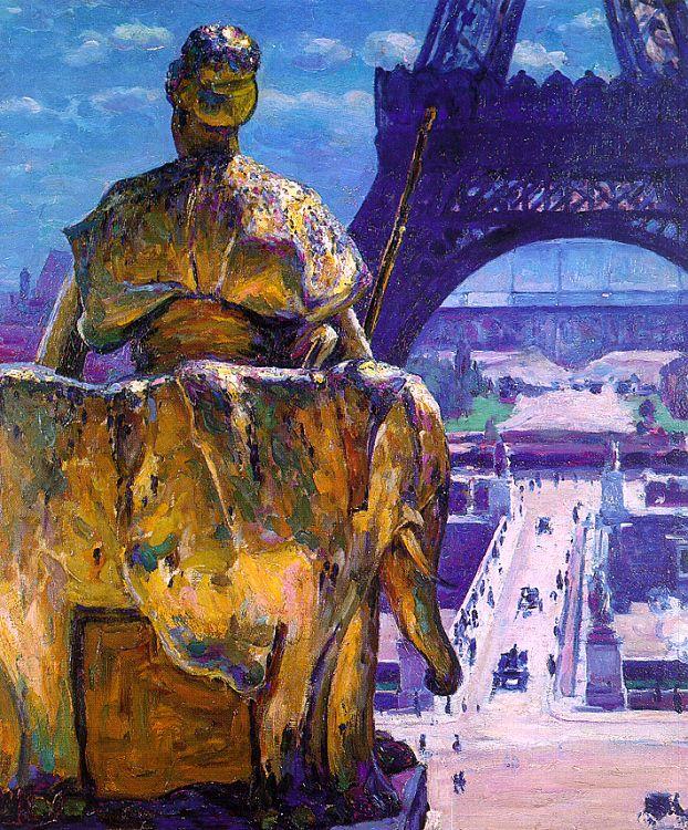 Louis Welden Hawkins The Eiffel Tower as seen from The Trocadero oil painting picture